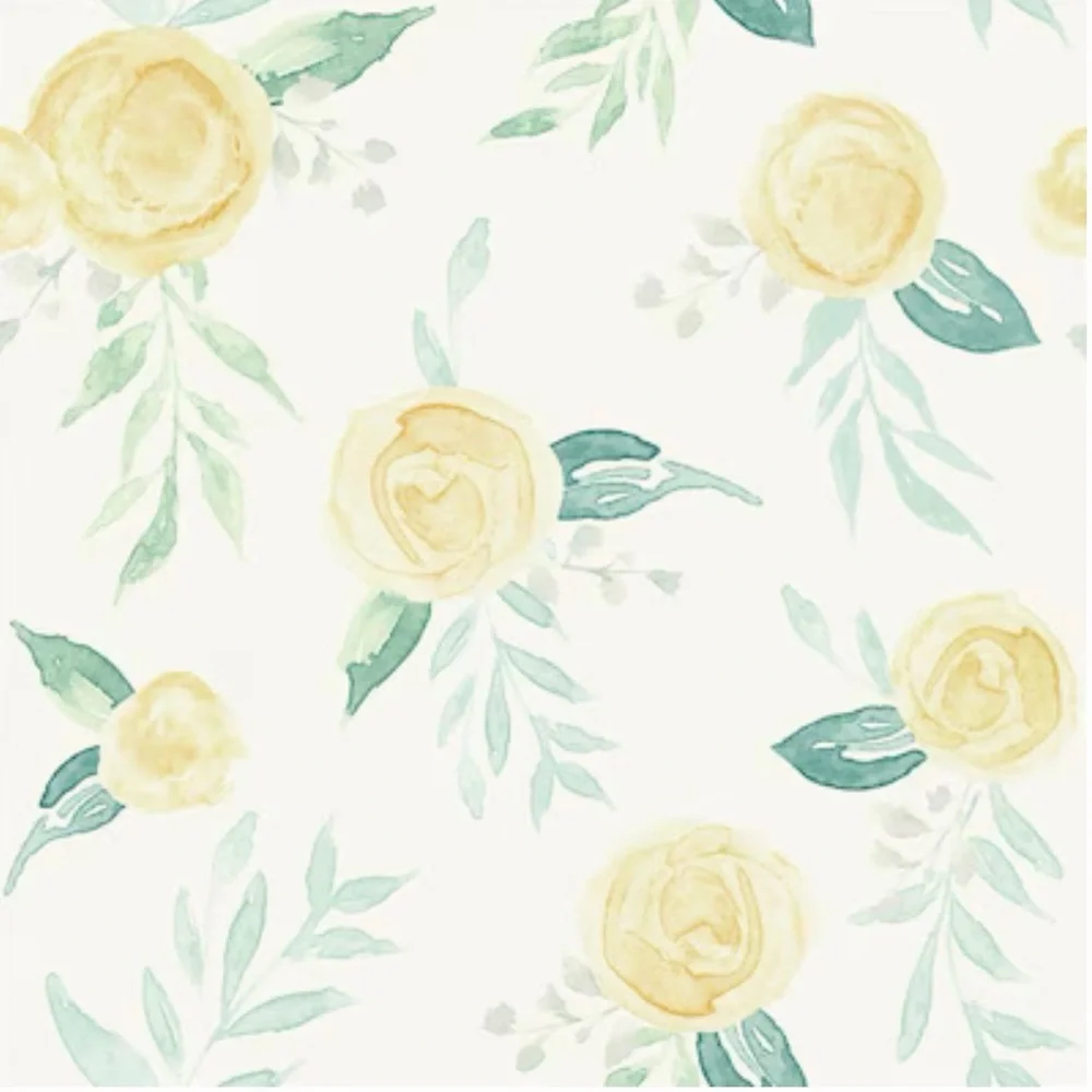 Magnolia Home Watercolor Roses Peel & Stick Wallpaper - Goldfinch Yellow